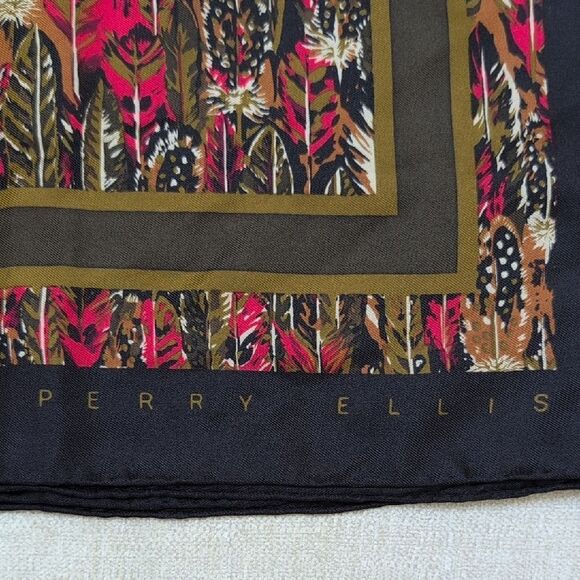 Perry Ellis Multicolor Feather Print Scarf - Picture 2 of 10
